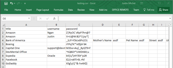 CSV import from Excel