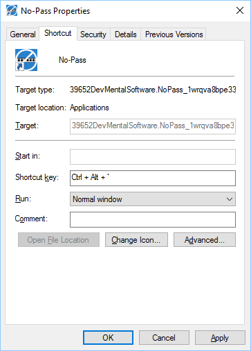 Keyboard shortcut configuration